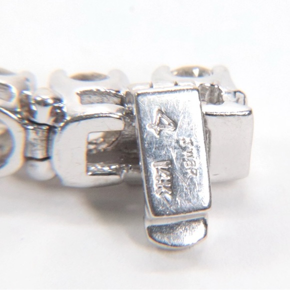 JWBR 14K White Gold 7.00ctw Natural Diamond Tennis Bracelet - Picture 4 of 8
